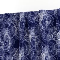 Shibori Doilies Abstract Tree Textures - Navy Blue - 8 inch