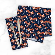 fox family - dark blue, small