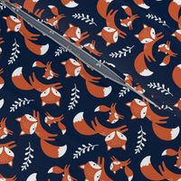 fox family - dark blue, small