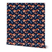 fox family - dark blue, small