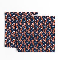 fox family - dark blue, small