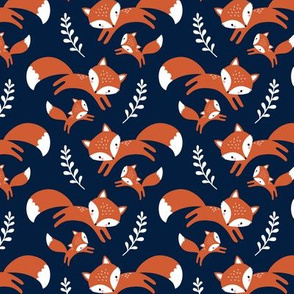 fox family - dark blue, small