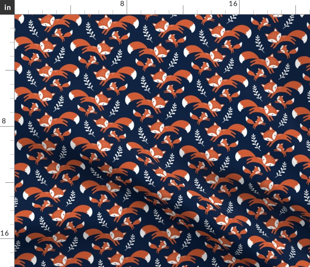 fox family - dark blue, small