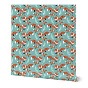 fox family - teal, small