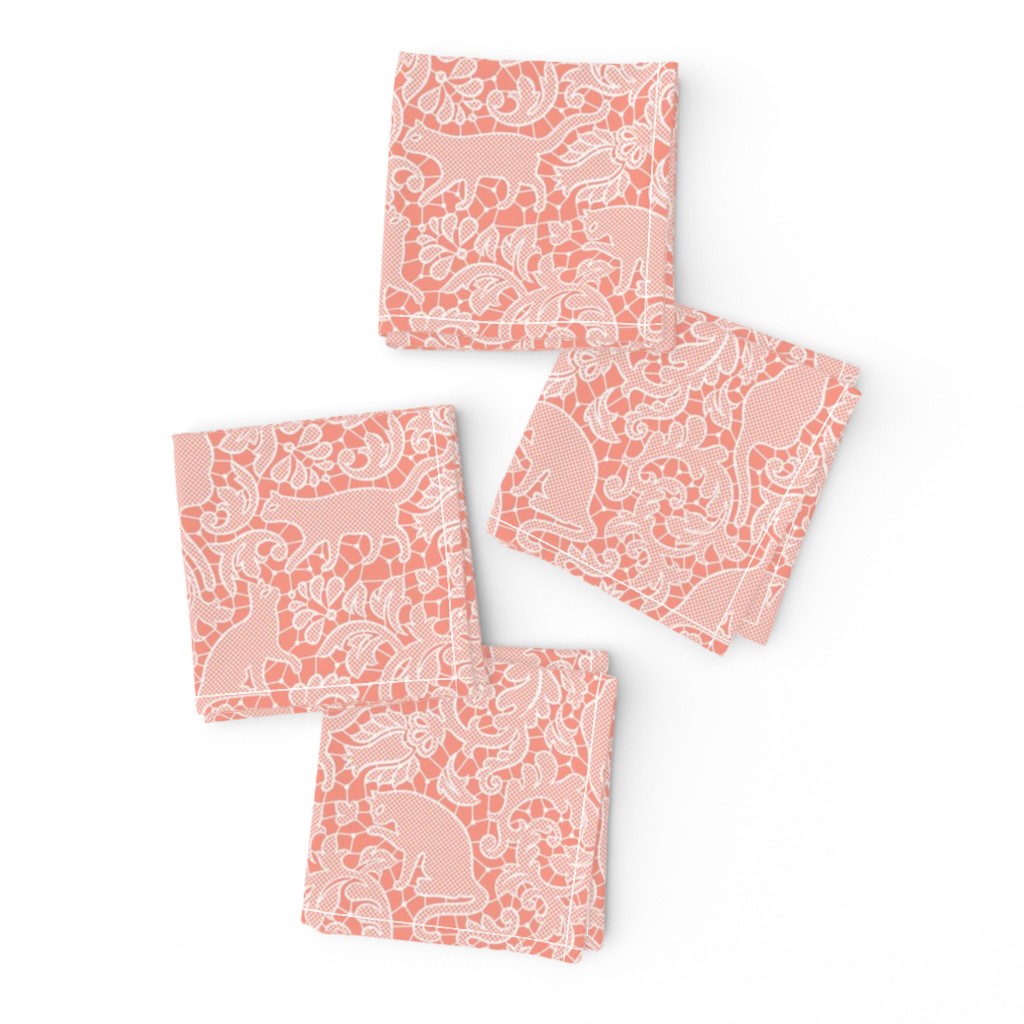 cat lace - coral, small