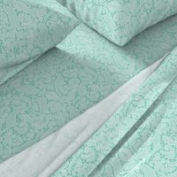 cat lace - white on bright mint