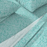 cat lace - white on teal