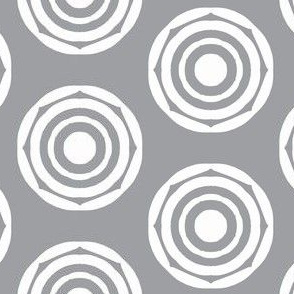 Rotating Rings of White on Mystic Grey