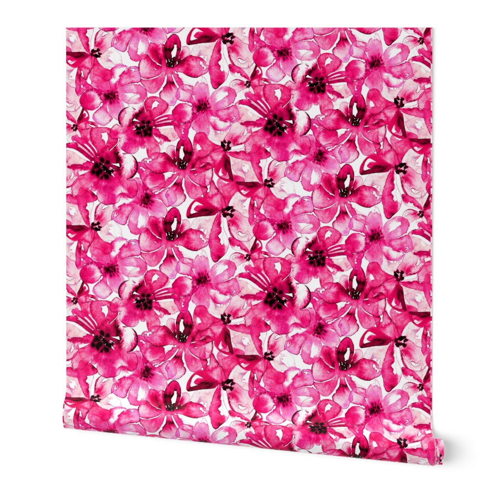 19-08f Jumbo Hot Pink Magenta Floral