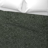 Dark Floral Olive Gray Jumbo