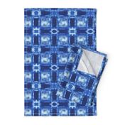 Blue Shibori Plaid large