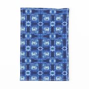 Blue Shibori Plaid large