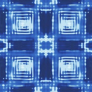 Blue Shibori Plaid large