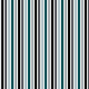 The Green the Grey and the Black: Skinny Stripes - Vertical