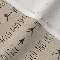 .5” wild and free arrows - black on tan linen
