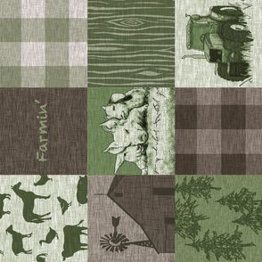 Farmin Quilt - Green And Brown rotated