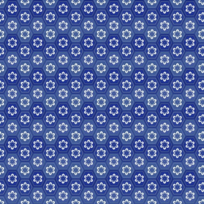 Flower Hexes - Indigo Blues