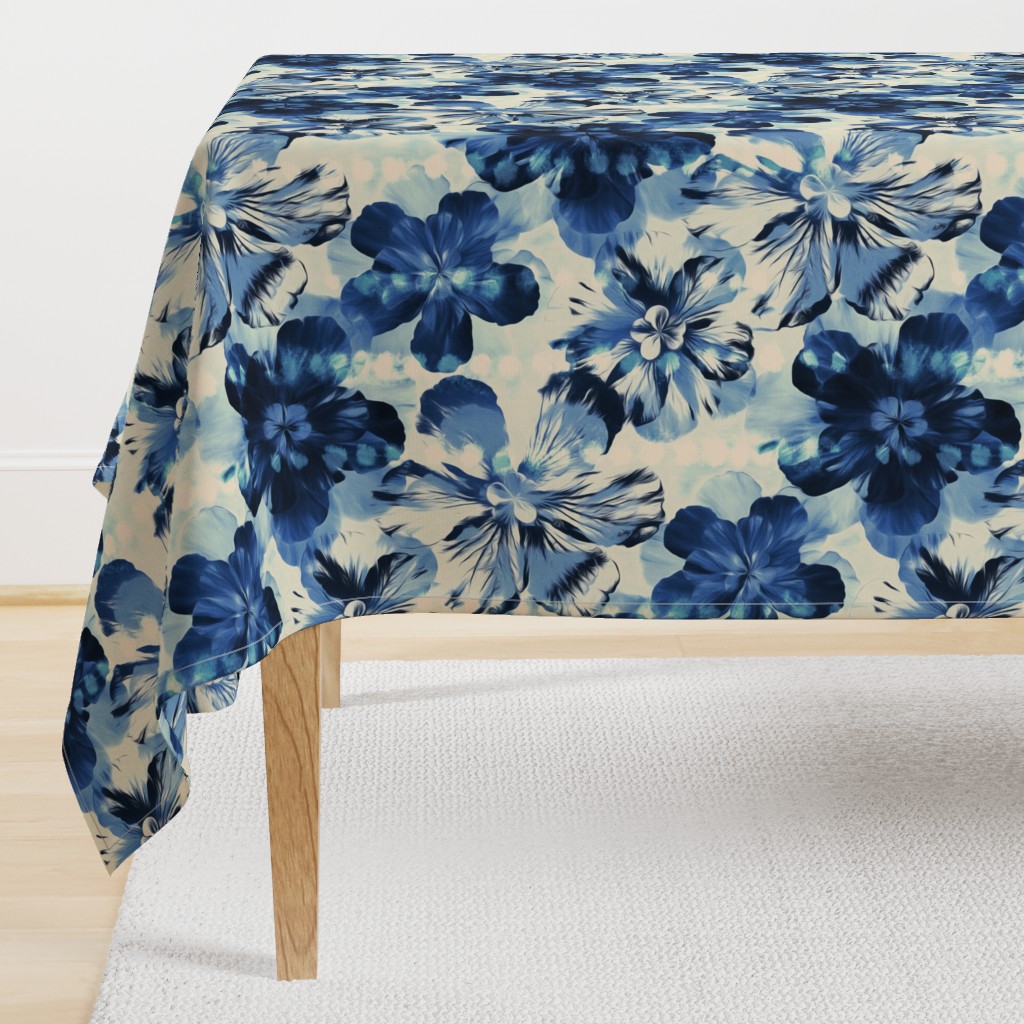 Shibori Inspired Oversized Indigo Floral