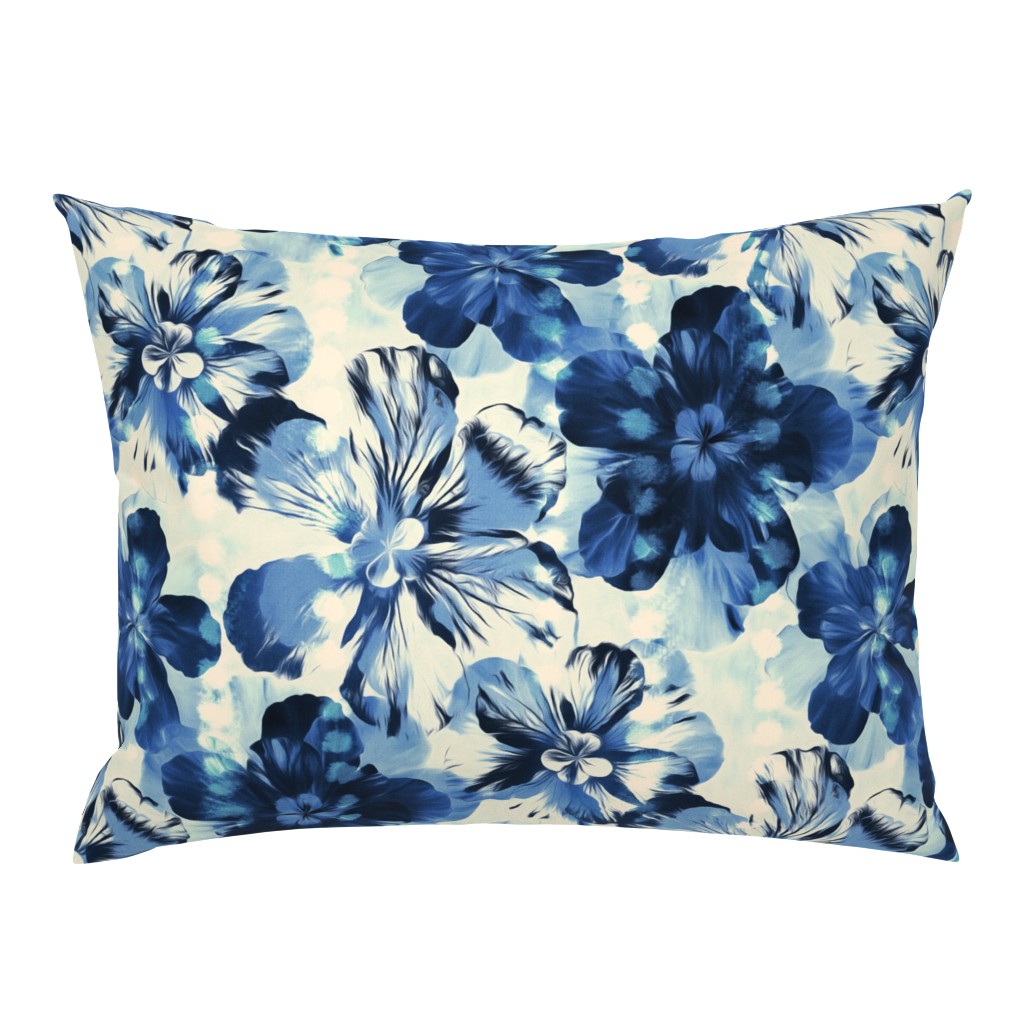 Shibori Inspired Oversized Indigo Floral