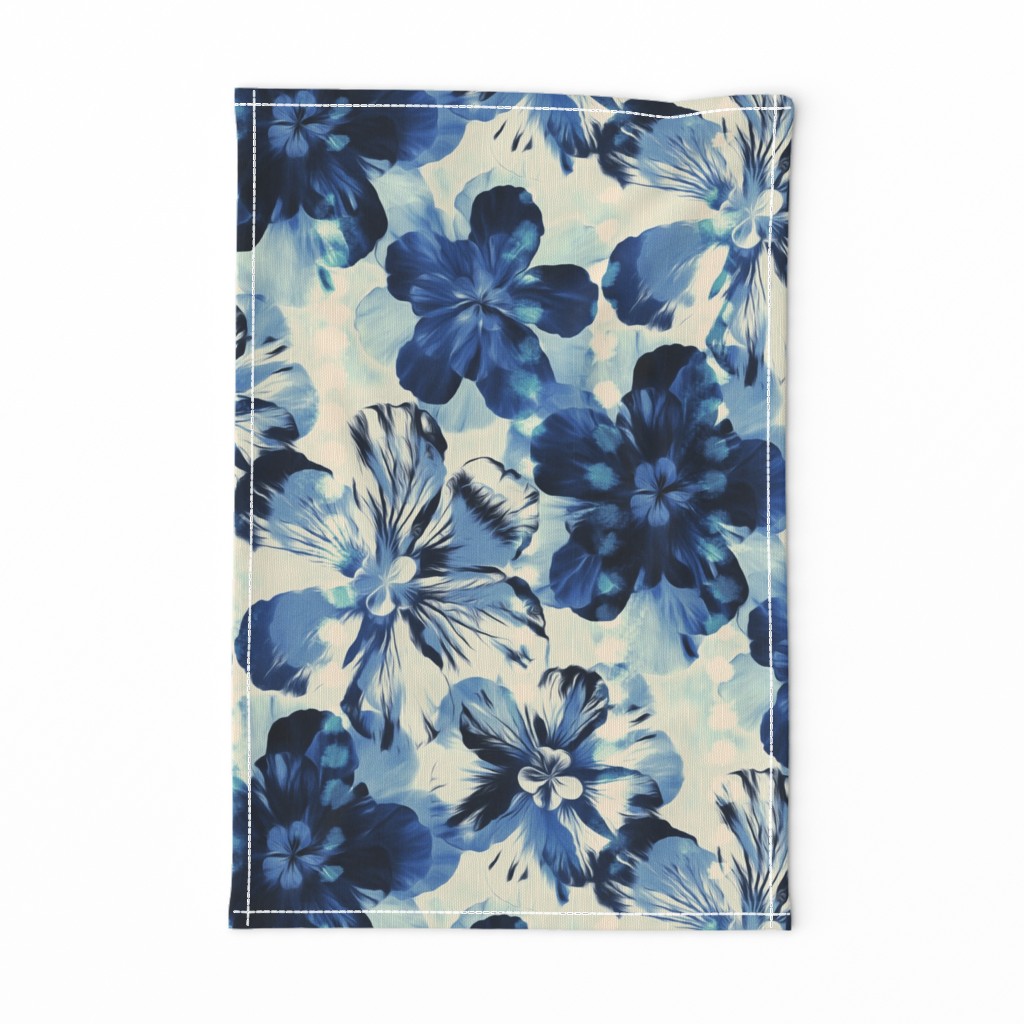 Shibori Inspired Oversized Indigo Floral