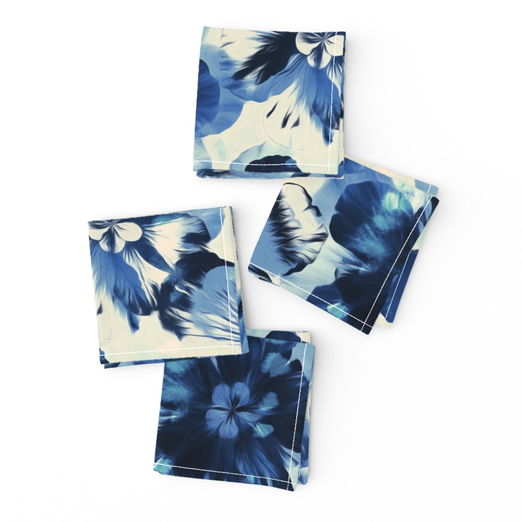 Shibori Inspired Oversized Indigo Floral