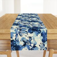 Shibori Inspired Oversized Indigo Floral