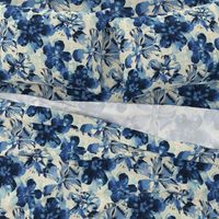 Shibori Inspired Oversized Indigo Floral