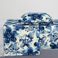 Shibori Inspired Oversized Indigo Floral