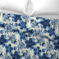 Shibori Inspired Oversized Indigo Floral