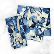 Shibori Inspired Oversized Indigo Floral