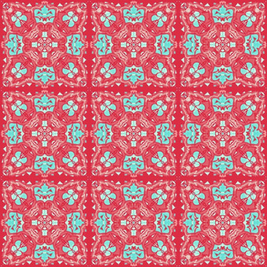Roses Turquoise Tile