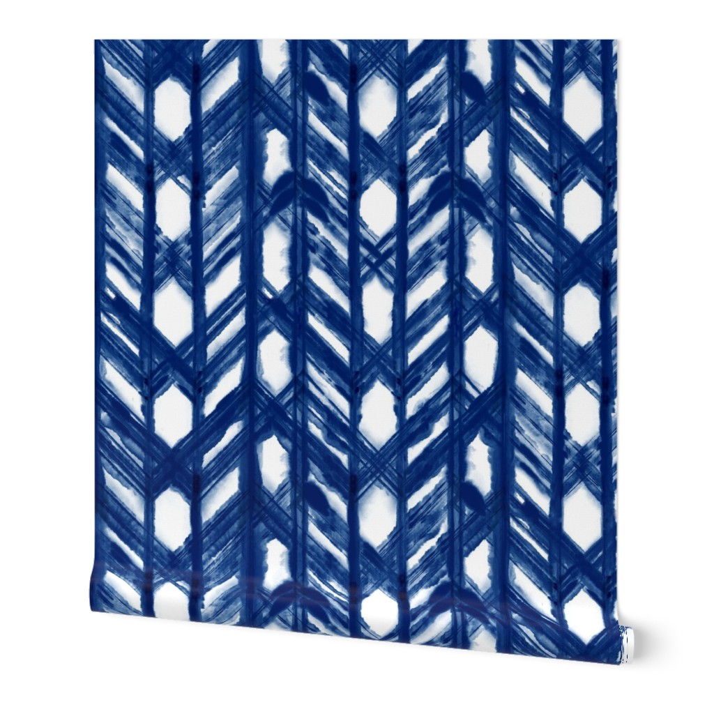 Shibori Lattice - Indigo on White - © Autumn Musick 2019