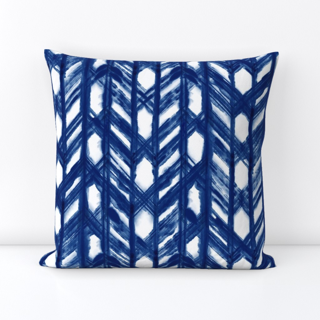 Shibori Lattice - Indigo on White - © Autumn Musick 2019