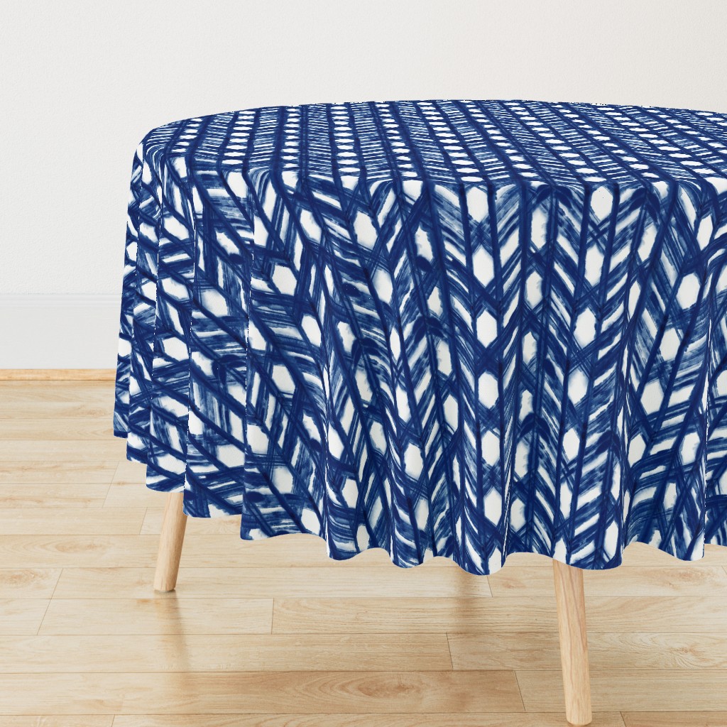 Shibori Lattice - Indigo on White - © Autumn Musick 2019