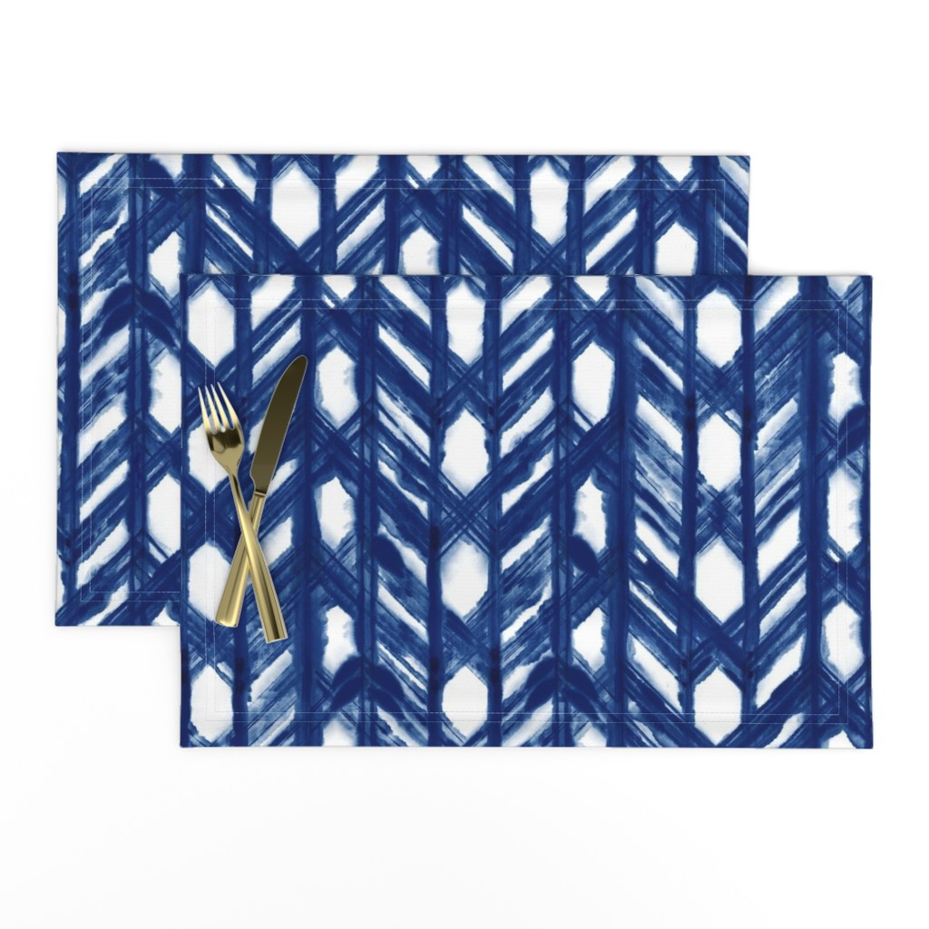 Shibori Lattice - Indigo on White - © Autumn Musick 2019