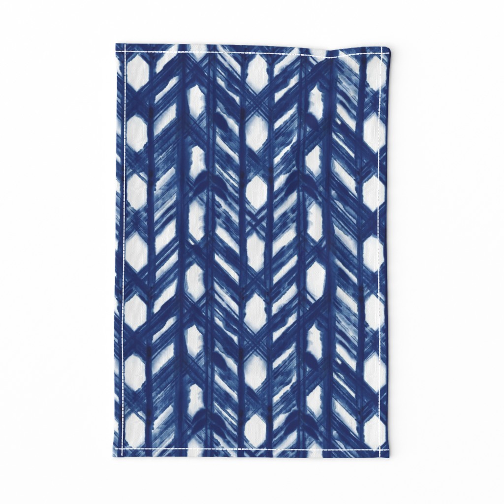 Shibori Lattice - Indigo on White - © Autumn Musick 2019