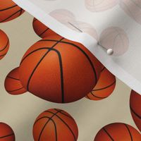 Traditional orange basketballs on beige - small