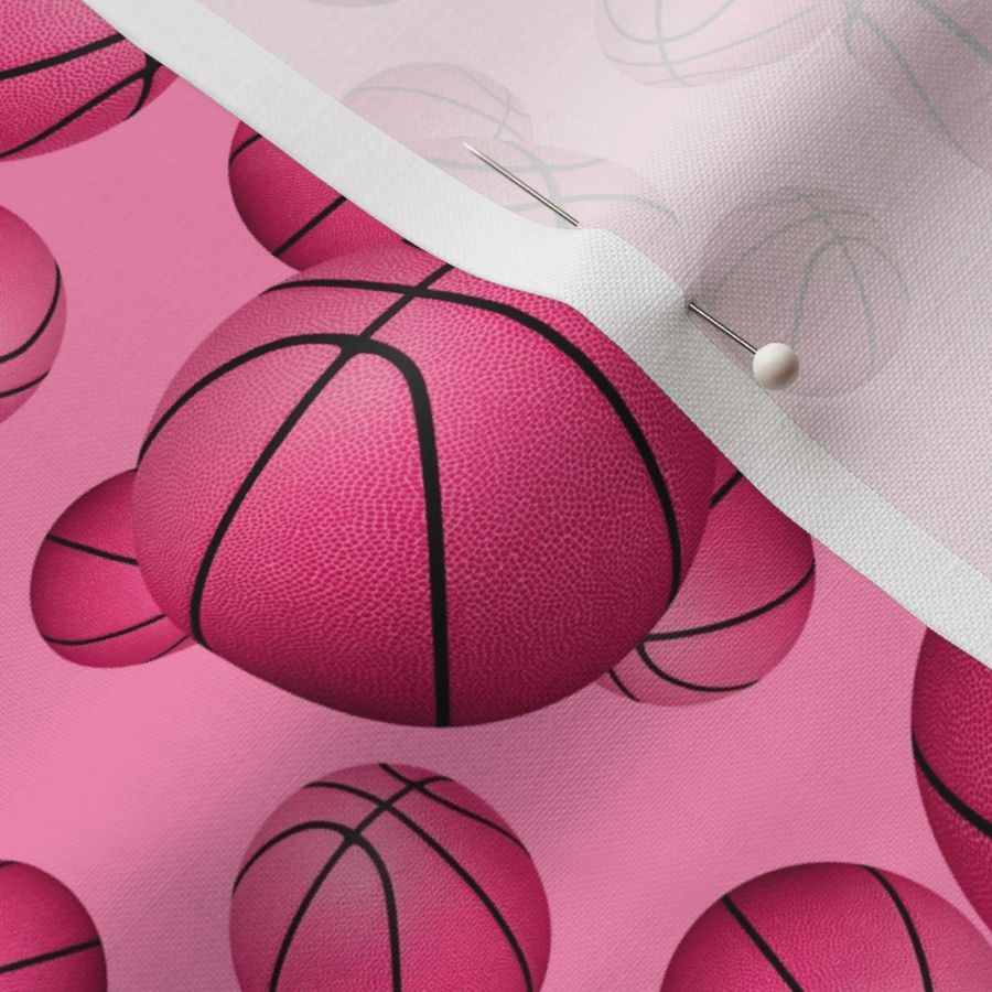 Pink basketballs pattern on pink - small