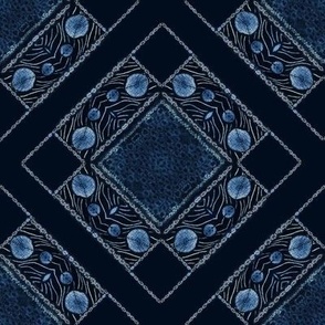 shibori  diamonds tile