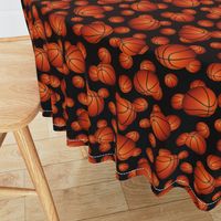 Basketball pattern on black - small