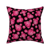 Pink basketballs on black - small