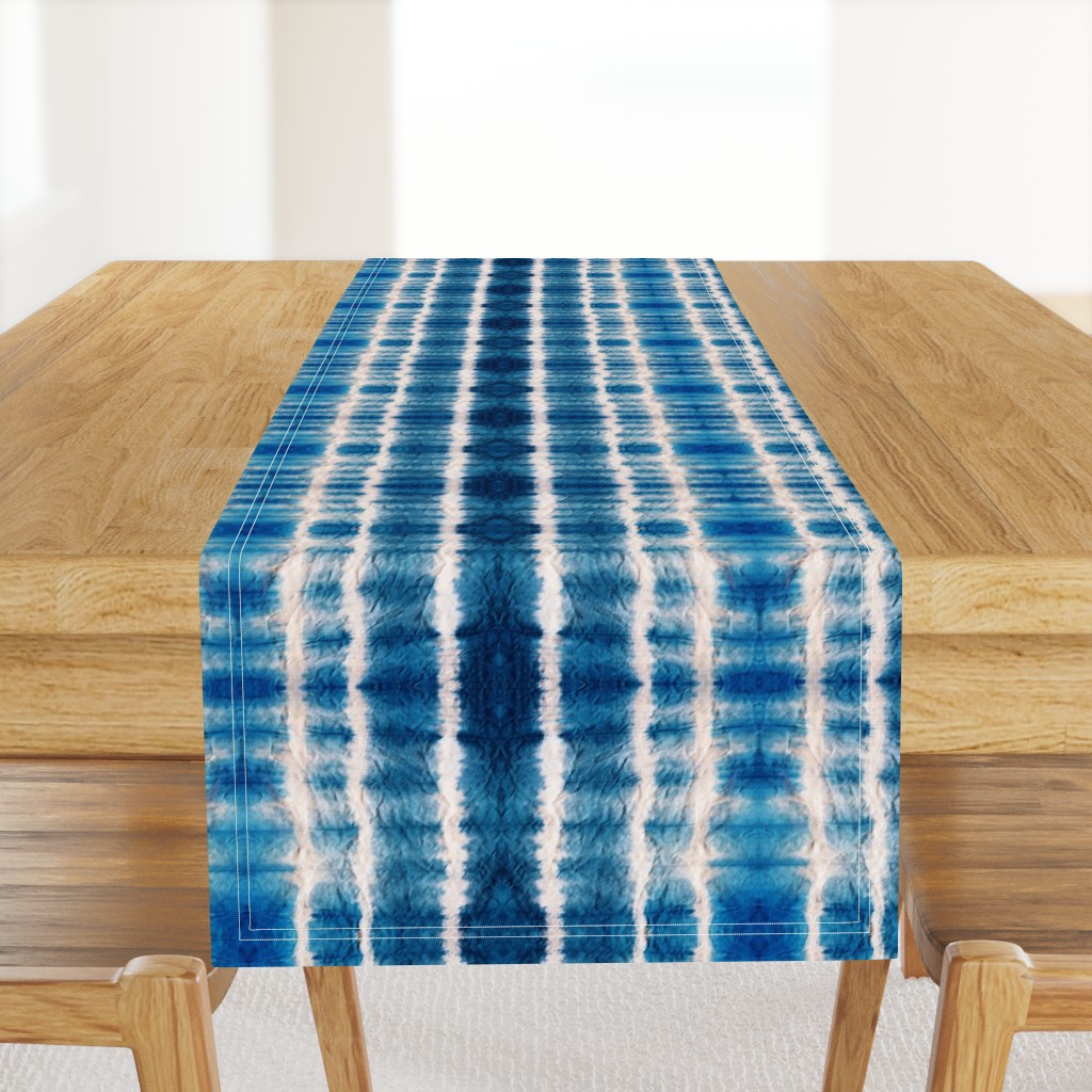 Shibori Stripe - 12" large - ocean blue