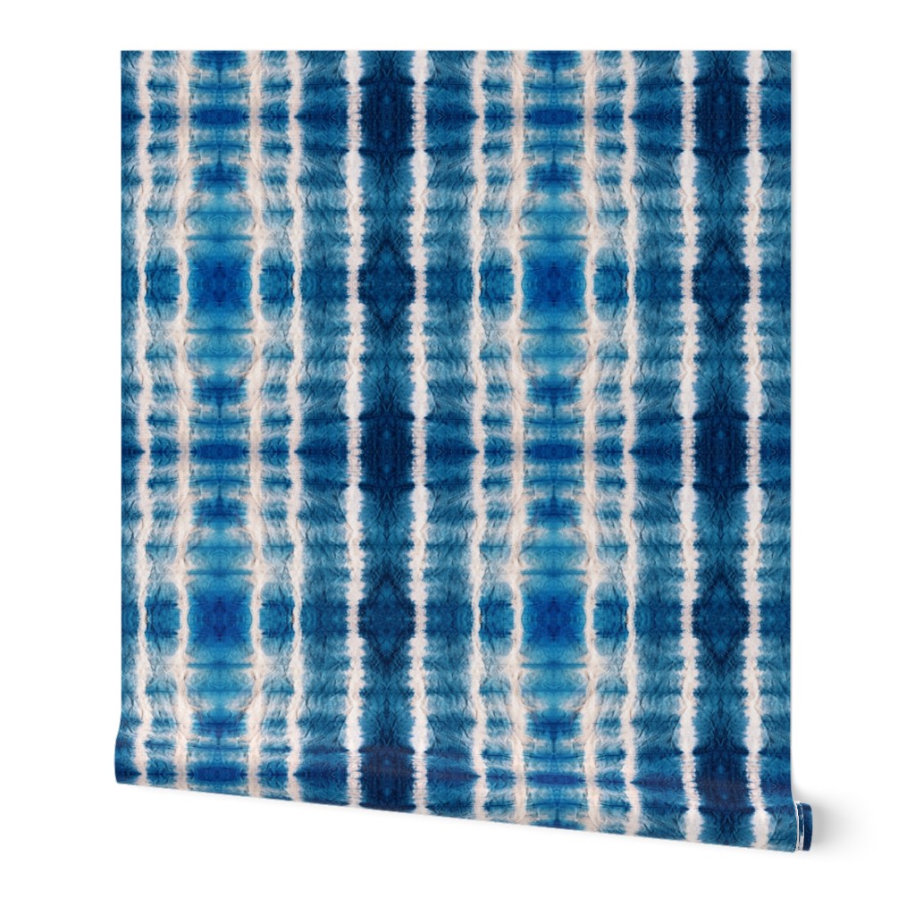 Shibori Stripe - 12" large - ocean blue