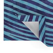★ ZEBRA SHIBORI ★ Indigo Blue Watercolor - Large Scale / Collection : Wild Stripes – Punk Rock Animal Prints 2