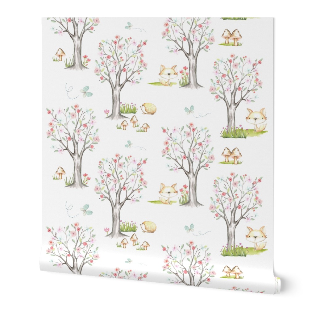 Flowering Trees (white) - LARGER scale