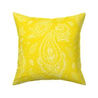 Bandana Paisley White on Yellow