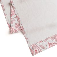 Bandana Paisley Red on White