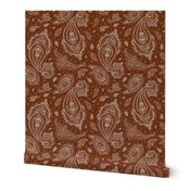 Bandana Paisley White on Brown