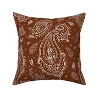 Bandana Paisley White on Brown