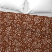 Bandana Paisley White on Brown